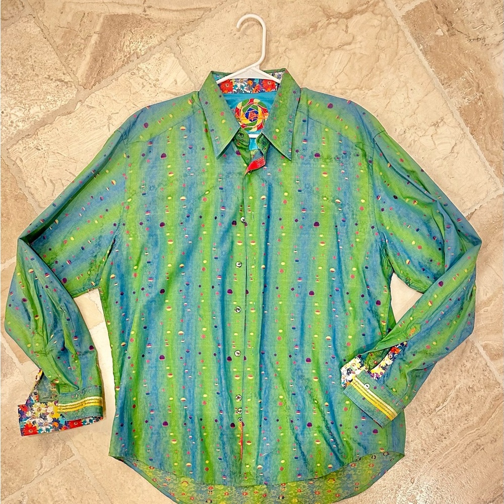 Men's Green Patterned Shirt